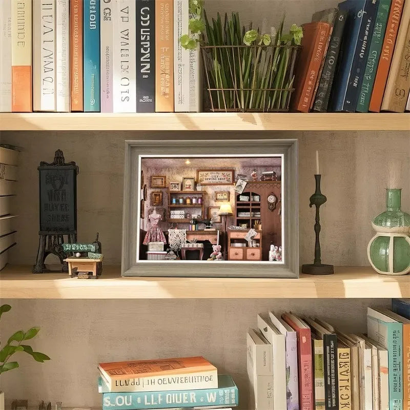 Kit DIY de marco de fotos 3D - Taller de costura de Lily | Diorama en miniatura