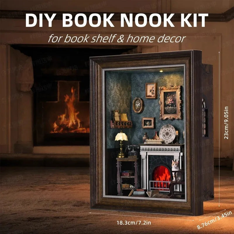 Kit DIY de marco de fotos 3D - Casa con chimenea | Diorama en miniatura