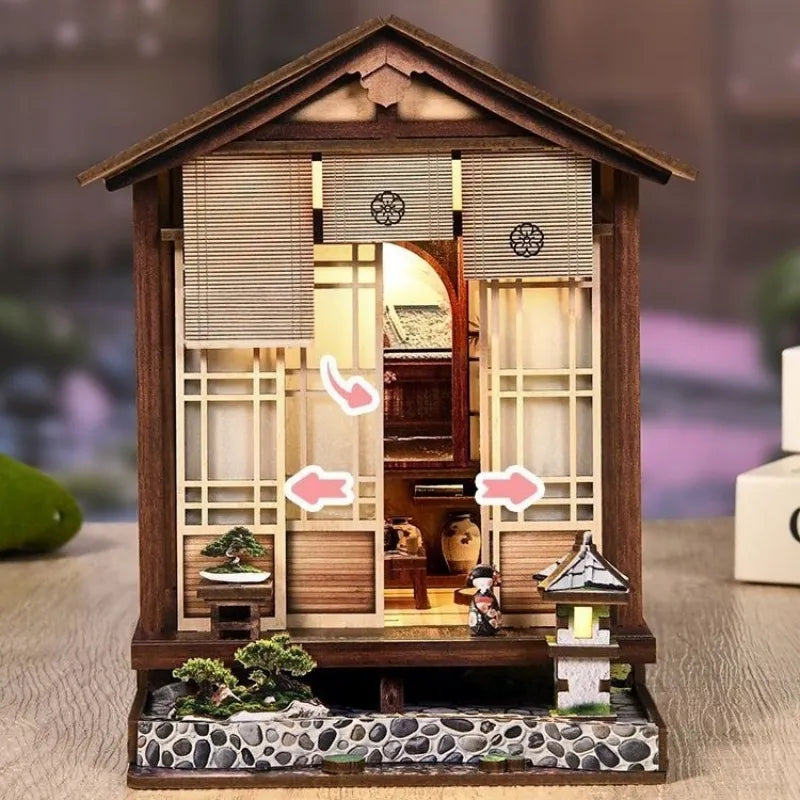 Kit de Casa en Miniatura - Jardín de Armonía con Linterna de Musgo