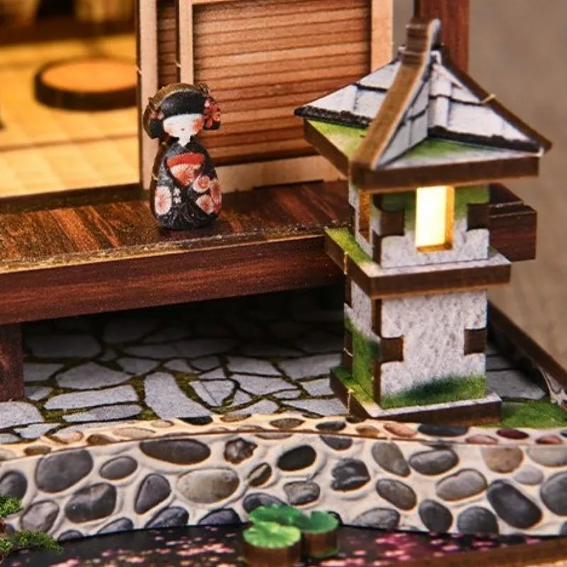 Kit de Casa en Miniatura - Jardín de Armonía con Linterna de Musgo
