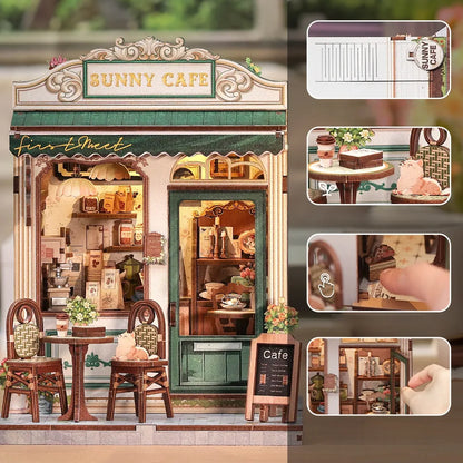 Kit de Casa en Miniatura - Book Nook Sunny Cafe