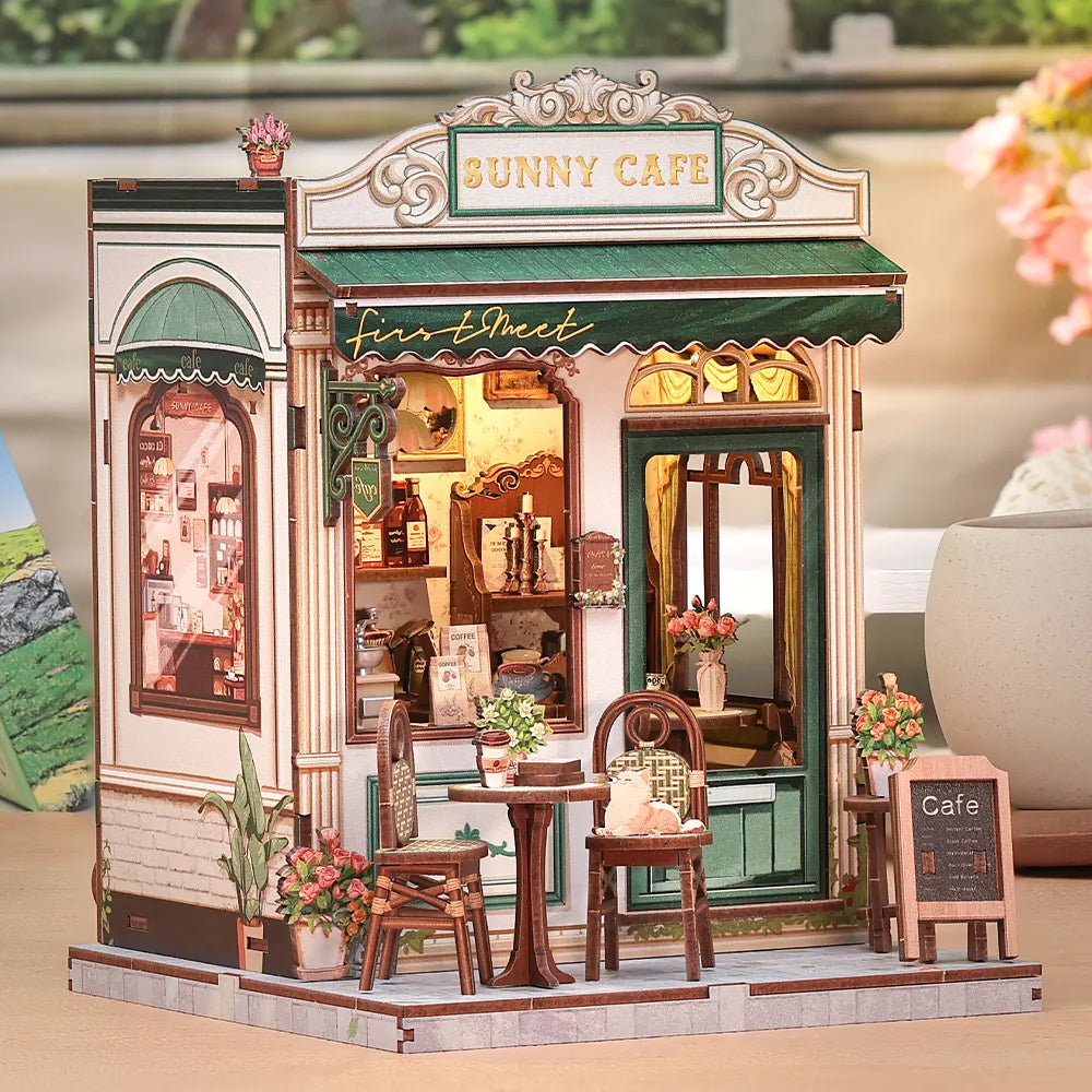 Kit de Casa en Miniatura - Book Nook Sunny Cafe