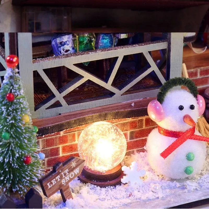 Kit de Casa en Miniatura - Cabaña Navideña Acogedora