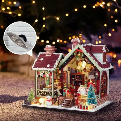 Kit de Casa en Miniatura - Cabaña Navideña Acogedora