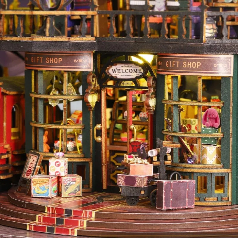 Kit de casa en miniatura - Ciudad aislada junto a la vía férrea