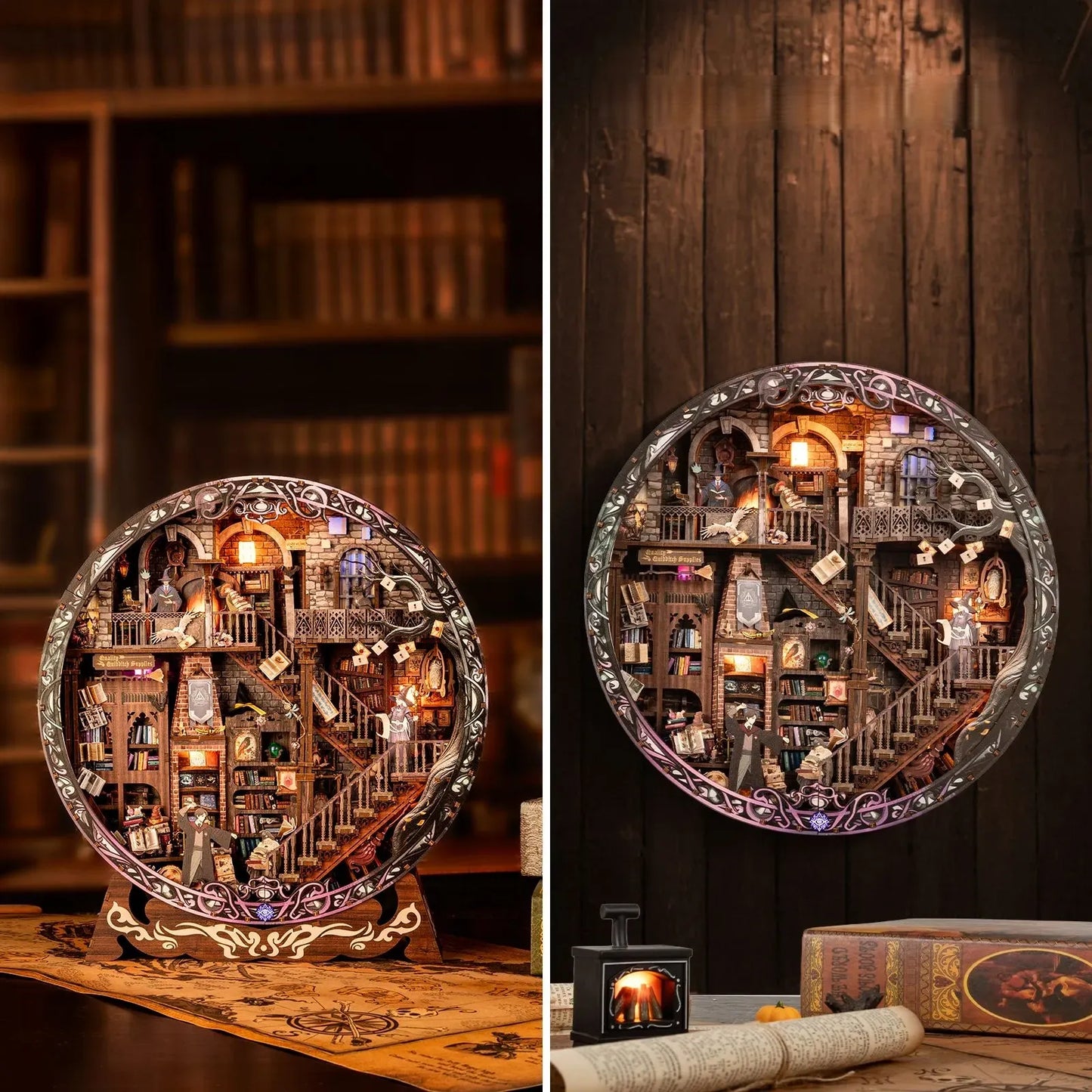 Marco de fotos 3D - Biblioteca Mágica