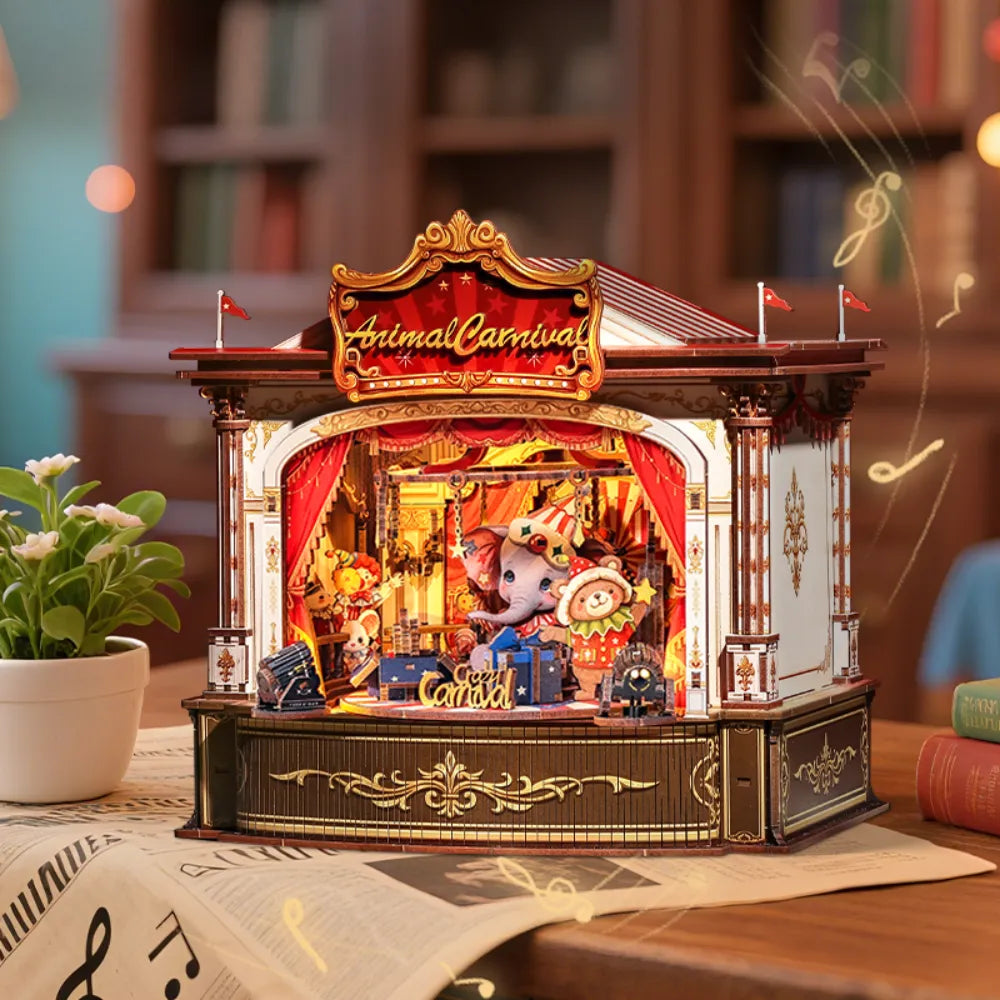 Caja de Música DIY de Madera - Carnaval de Animales